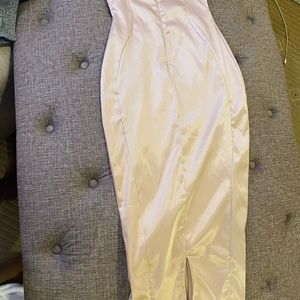 Light Pink Silk Midi Dress